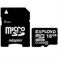 картинка Память microSDHC 16Gb Exployd Professional class10 с адаптером (EX016GCSDHC10-AD) от магазина Интерком-НН