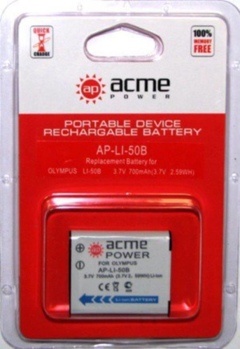 картинка AcmePower AP-LI-50B Аккумулятор Li-ion, 3.7 V, для видеокамер  Panasonic, Olympus, Pentax, Ricoh от магазина Интерком-НН фото 2
