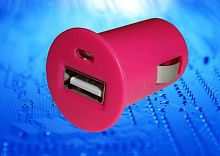 картинка Автомобильное зарядное устройство с USB выходом (1000mA) CC310P розовый от магазина Интерком-НН