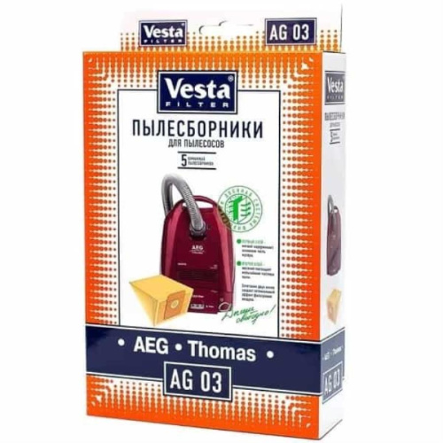 картинка Vesta filter AG03 комплект мешков-пылесборников бумажных (5шт) для пылесоса AEG, Thomas от магазина Интерком-НН