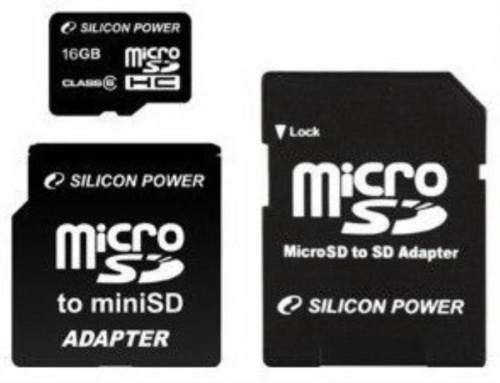 картинка Память Micro SD 16Gb Silicon Power class6 (SD/MiniSD adapter) от магазина Интерком-НН