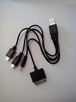 картинка Универсальный USB мульти-шнур для зарядки телефонов и устройств 4 штекера от магазина Интерком-НН