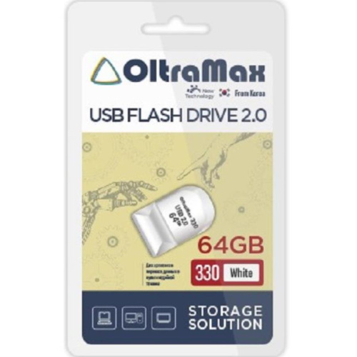 картинка Память USB 64Gb OltraMax 330 белый (OM-64GB-330-White) от магазина Интерком-НН