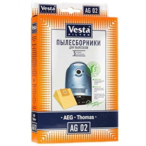 картинка Vesta filter AG02 комплект мешков-пылесборников бумажных (5шт) для пылесоса AEG, Thomas от магазина Интерком-НН