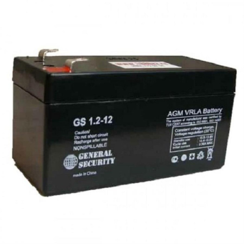 картинка GENERAL SECURITY GS 1,2 -12 Аккумуляторная батарея емкостью 1.2 Ач и напряжением 12 Вольт от магазина Интерком-НН фото 2
