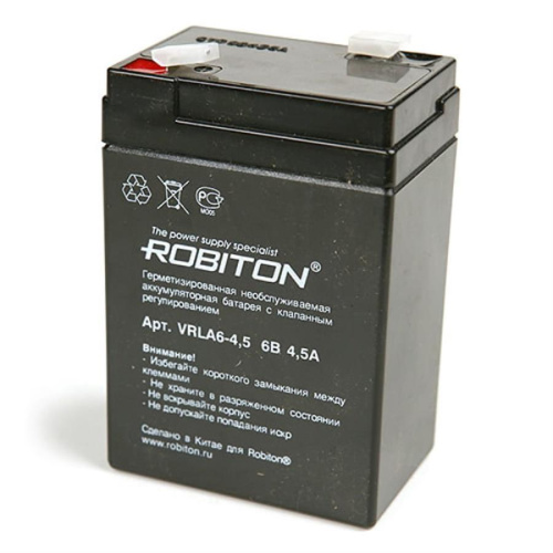 картинка Robiton VRLA6-4.5 свинцово-кислотный аккумулятор 6 В, 4.5 Ач от магазина Интерком-НН