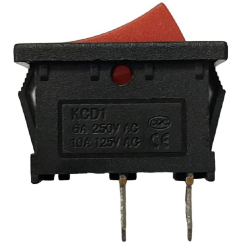 картинка Переключатель клавишный KCD1 (223(1)) красный без подсветки ON-OFF 6A 250VAC от магазина Интерком-НН фото 2