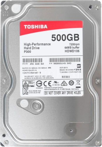 картинка Жесткий диск Toshiba P300 HDWD105UZSVA, 500Гб, HDD, SATA III, 3.5" от магазина Интерком-НН