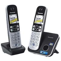 картинка Panasonic KX-TG6812RUB - Беспроводной телефон DECT (радиотелефон) , цвет: черный  от магазина Интерком-НН