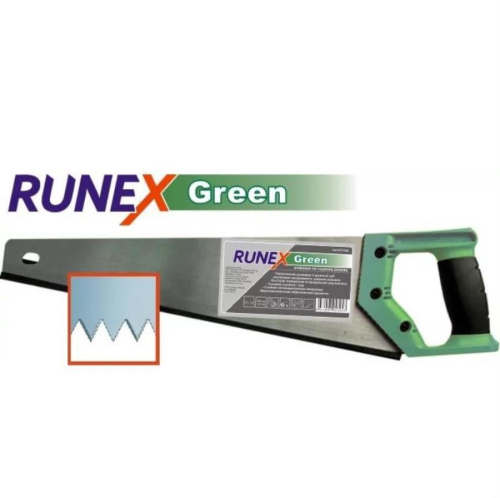 картинка Ножовка по сырой древесине Runex Green 500мм прямой крупный зуб 577442 от магазина Интерком-НН