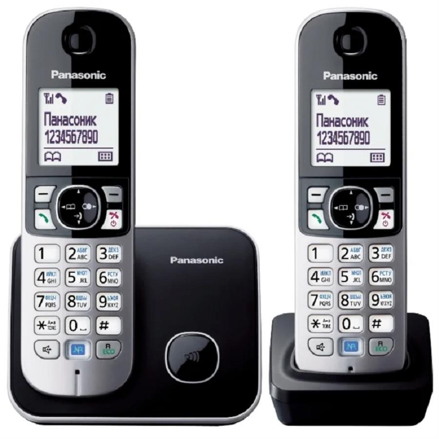 Panasonic KX-TG6812RUB - Беспроводной телефон DECT (радиотелефон) , цвет:  черный