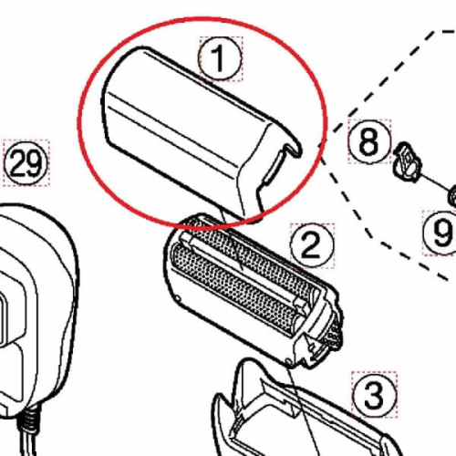картинка Panasonic WES7024X7158 Пластиковый защитный колпачок для бритвы ES-7023, ES-7024, ES-7025, 7026,7027 от магазина Интерком-НН