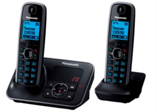 изображение Беспроводной телефон Panasonic KX-TG6622RUB DECT (радиотелефон) с автоответчиком, цвет: черный магазин Компании Интерком-НН картинка Panasonic KX-TG6622RUB - Беспроводной телефон DECT (радиотелефон) с автоответчиком, цвет: черный от магазина Интерком-НН