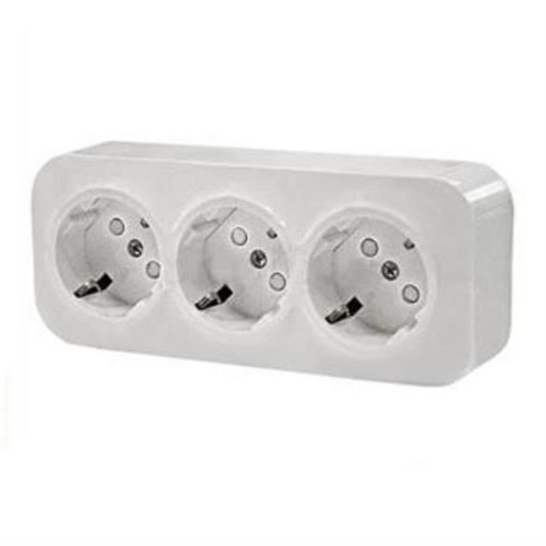 картинка 782218 Розетка-Quteo 3-ая с заземлением и защит. шторками, 16А, белый, Legrand от магазина Интерком-НН