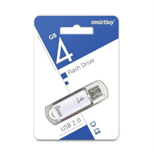 картинка Память USB 4 Gb Smart Buy V-Cut серебро 2.0 (SB4GBVC-S) от магазина Интерком-НН