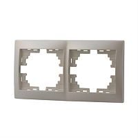 картинка Рамка 2-местная горизонтальная LEZARD MIRA жемчужно-белый перламутр 701-3000-147 от магазина Интерком-НН