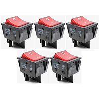 картинка Выключатель 5шт KCD4-201N-B 30A 250VAC T125 красная клавиша, 4 контакта для электроинструмента от магазина Интерком-НН