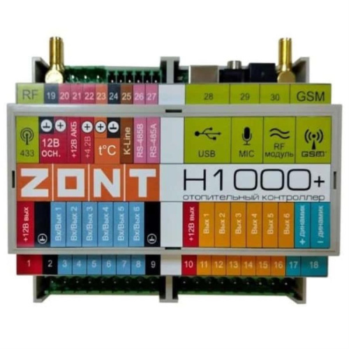 изображение ZONT H1000+ универсальный контроллер (GSM/Wi-Fi) для систем отопления магазин Компании Интерком-НН фото 2 картинка ZONT H1000+ универсальный контроллер (GSM/Wi-Fi) для систем отопления от магазина Интерком-НН фото 2