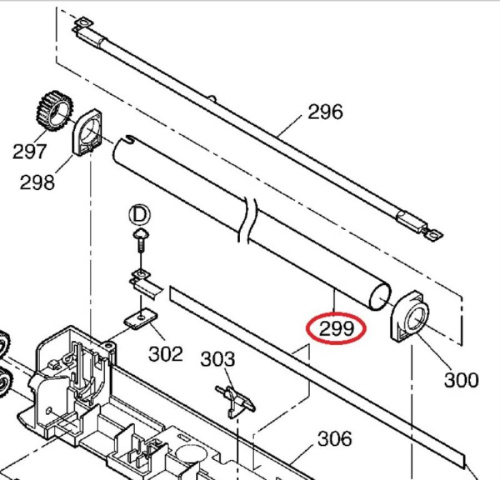 картинка Panasonic PFDS1004Z Тефлоновый вал для KX-FL503, FL523, FLM553RU, B753, 758.  от магазина Интерком-НН фото 2