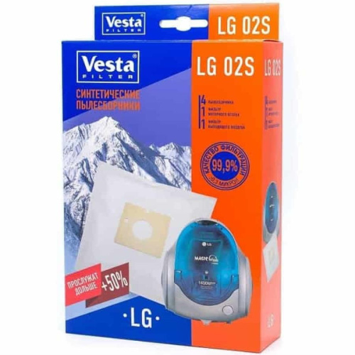 изображение Vesta filter LG02S комплект мешков-пылесборников синтетических (4шт+ 2 фильтра) для пылесоса LG магазин Компании Интерком-НН картинка Vesta filter LG02S комплект мешков-пылесборников синтетических (4шт+ 2 фильтра) для пылесоса LG от магазина Интерком-НН
