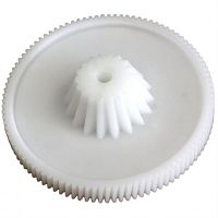 картинка Шестерня большая конусная D=82, H=23/10, d=6мм, 18 прямых и 99 косых зубьев для мясорубки Ротор от магазина Интерком-НН