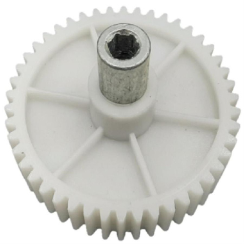 картинка Шестерня большая с валом (вариант №2) D=82/16мм, H=60мм, 46 прямых зубьев для мясорубки Moulinex от магазина Интерком-НН