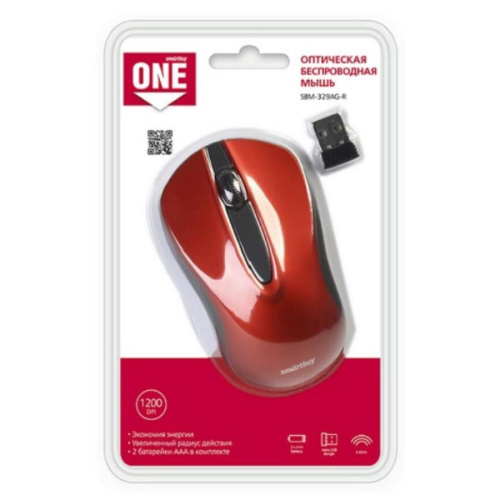 изображение Мышь беспроводная SmartBuy SBM-329AG-R ONE (красная) магазин Компании Интерком-НН картинка SmartBuy SBM-329AG-R ONE Мышь беспроводная (красная) от магазина Интерком-НН
