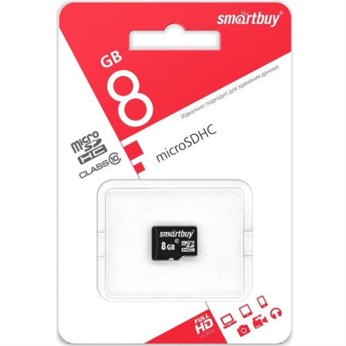 картинка Память microSDHC 8Gb SmartBuy class10 без адаптера (SB8GBSDCL10-00) от магазина Интерком-НН
