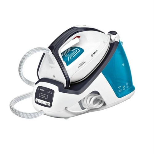 изображение Утюг с парогенератором Bosch TDS4050 2400Вт, давление пара 5.5 бар, подача пара 120г, паровой удар, вертикальное разглаживание, цвет белый-голубой магазин Компании Интерком-НН картинка Bosch TDS4050 утюг-парогенератор 2400Вт, давление пара 5.5 бар, подача пара 120г, паровой удар от магазина Интерком-НН