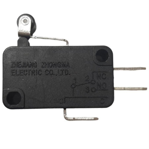 картинка Микропереключатель 3-х контактный V-155-1C25 250V 16A рычаг с роликом 12мм для микроволновой печи  от магазина Интерком-НН