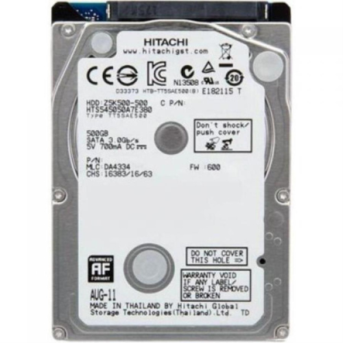 изображение Жесткий диск Hitachi 500 Gb 8 Mb 2,5" SATA HTS545050A7E380 магазин Компании Интерком-НН картинка Жесткий диск Hitachi 500 Gb 8 Mb 2,5" SATA HTS545050A7E380 от магазина Интерком-НН