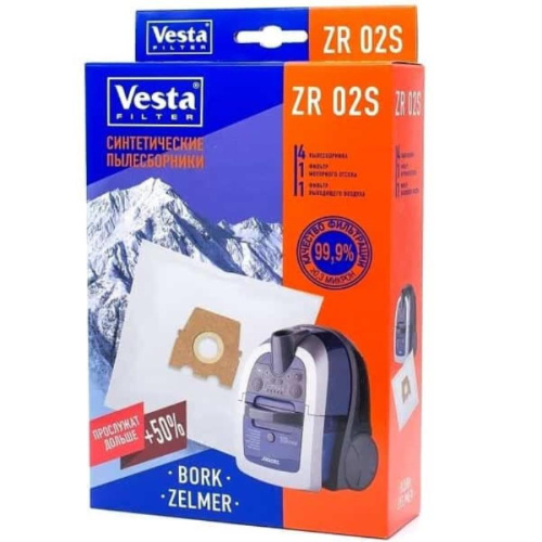 изображение Vesta filter ZR02S комплект мешков-пылесборников синтетических (4шт+ 2 фильтра) для пылесоса Zelmer, Bork, Bosch магазин Компании Интерком-НН картинка Vesta filter ZR02S комплект мешков-пылесборников синтетических (4шт+ 2 фильтра) для пылесоса Zelmer от магазина Интерком-НН