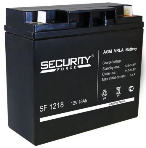 изображение Аккумулятор Security Force 12 В, 18 Ач (SF 1218) магазин Компании Интерком-НН картинка Security Force SF 1218 Аккумулятор 12 В, 18 Ач от магазина Интерком-НН
