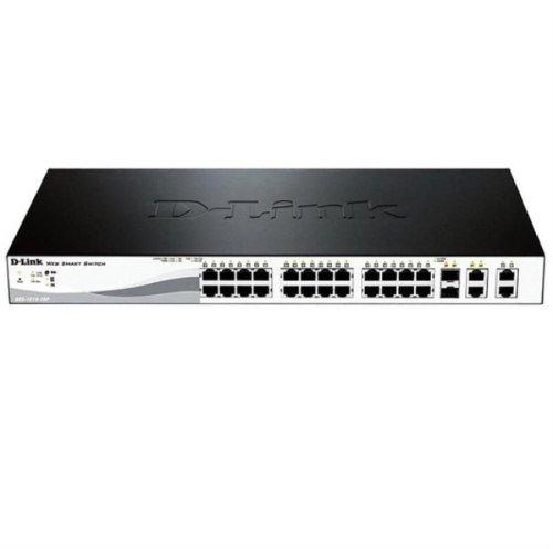 картинка D-Link DES-1210-28P/C1A Коммутатор 24 PoE порта 10/100Base-TX, 2 порта 100/1000Base-T, 2 комбо-порта от магазина Интерком-НН