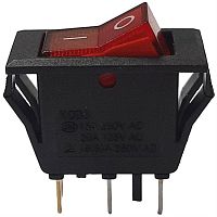 картинка Переключатель клавишный KCD3 (223(18)) красный с подсветкой ON-OFF 15A 250VAC от магазина Интерком-НН