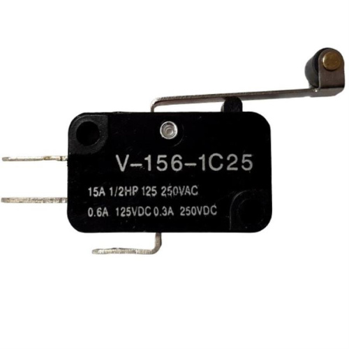 картинка Микропереключатель 3-х контактный V-156-1C25 250V 15A рычаг с роликом 25мм для микроволновой печи  от магазина Интерком-НН
