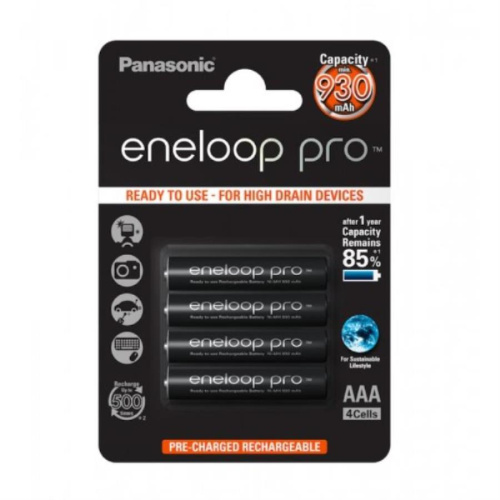изображение 4 аккумулятора 930mAh AAA BL4 Panasonic eneloop pro BK-4HCDE/4BE магазин Компании Интерком-НН картинка Panasonic eneloop pro BK-4HCDE/4BE Аккумулятор 930mAh AAA BL4 от магазина Интерком-НН