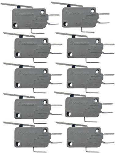 картинка Микропереключатель 10 шт.Dongnan KW3A-16Z3-A200 3-х контактный 16(4)A 250V с рычагом 27мм от магазина Интерком-НН