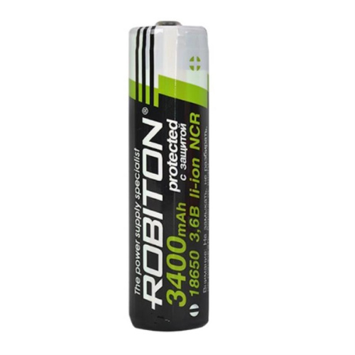 изображение Аккумулятор Li-ion 18650 NCR 3.6 В, 3400mAh, с защитой Robiton 3.4/Li18650 магазин Компании Интерком-НН картинка Robiton 3.4/Li18650 Аккумулятор Li-ion 18650 NCR 3.6 В, 3400mAh, с защитой от магазина Интерком-НН
