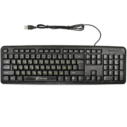 картинка OKLICK 130M клавиатура проводная компьютерная USB (черная) от магазина Интерком-НН