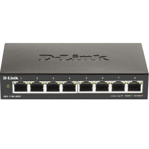 картинка D-Link DGS-1100-08v2/A1A  Коммутатор с 8 портами 10/100/1000Base-T от магазина Интерком-НН