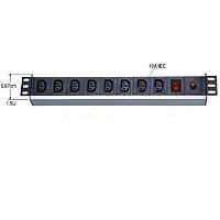 картинка WT-2143B-10A Блок розеток 19" IEC на 8 гнезд с выключателем, для ИБП,  220В от магазина Интерком-НН