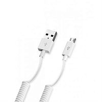 картинка Кабель USB micro USB 1 м для передачи данных и заряда белый/витой (ELTRONIC) от магазина Интерком-НН