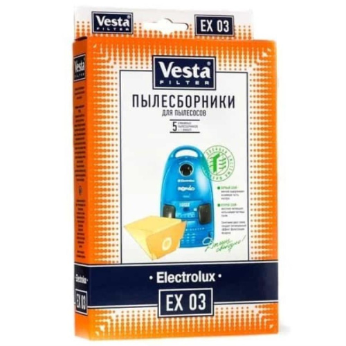 изображение Vesta filter EX03 комплект мешков-пылесборников бумажных (5шт+1 фильтр) для пылесоса Electrolux магазин Компании Интерком-НН картинка Vesta filter EX03 комплект мешков-пылесборников бумажных (5шт+1 фильтр) для пылесоса Electrolux от магазина Интерком-НН