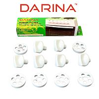 картинка Комплект ручек 01041654 для электроплиты (стиль 1A/1B) без таймера Дарина EM331, 341, EC341 (белые) от магазина Интерком-НН