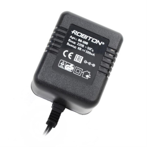 картинка Robiton B6-500 Блок питания 500mA 6V штекер 5,5 х 2,5 мм от магазина Интерком-НН фото 2