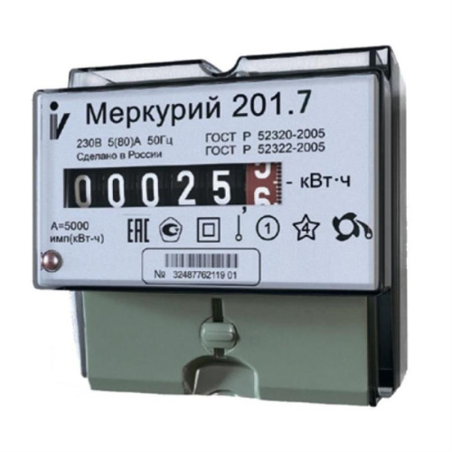 изображение Электросчетчик Меркурий 201.7 один тариф магазин Компании Интерком-НН картинка Электросчетчик Меркурий 201.7 один тариф от магазина Интерком-НН