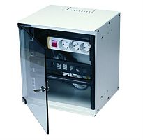 картинка Шкаф настенный 10" 9U серия WS (280х310х462), передняя дверь стекло, серый  от магазина Интерком-НН