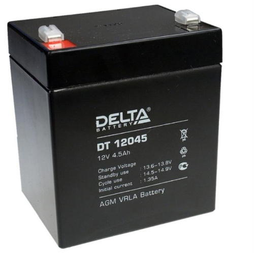изображение Аккумуляторная батарея Delta DT 12045 (12В, 4,5 А/ч) магазин Компании Интерком-НН картинка Delta DT 12045 Аккумуляторная батарея (12В, 4,5 А/ч) от магазина Интерком-НН