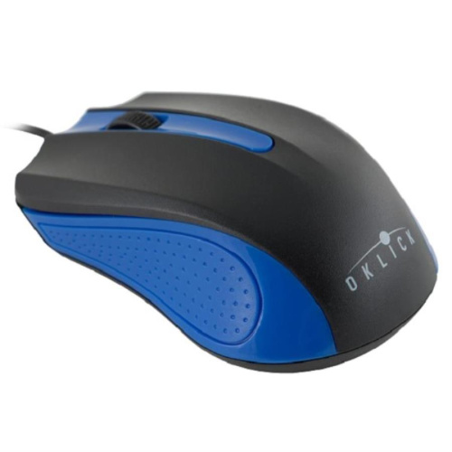 картинка OKLICK 225M-blue Мышь проводная USB, чёрный/синий от магазина Интерком-НН
